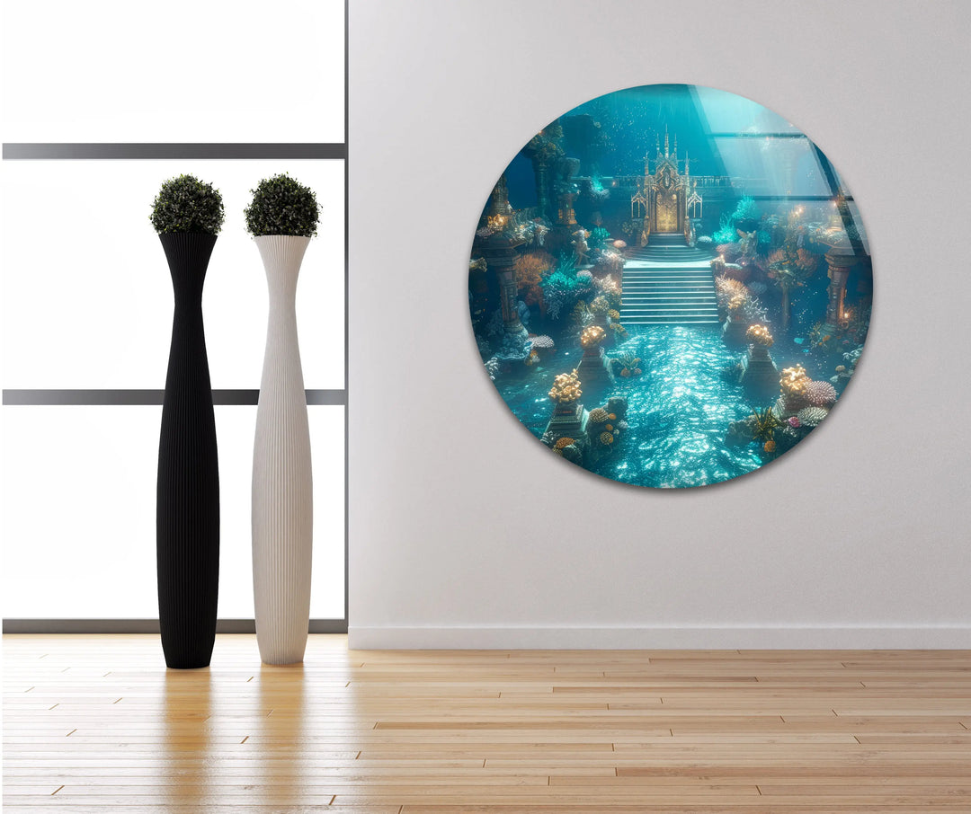 Atlantis Place Glass Wall Art glass art painting, glass art for the Wall
