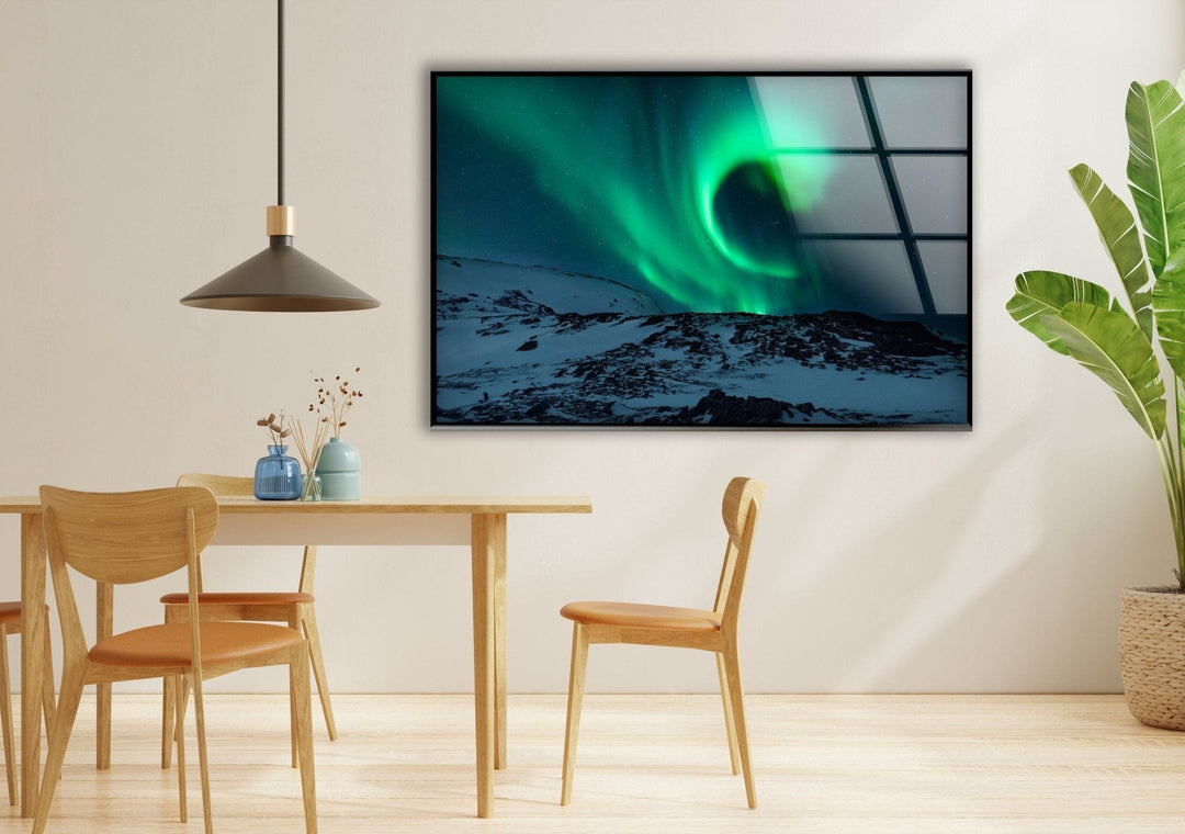 Aurora Borealis Glass Wall Art picture on glass wall art, photos printed on glass