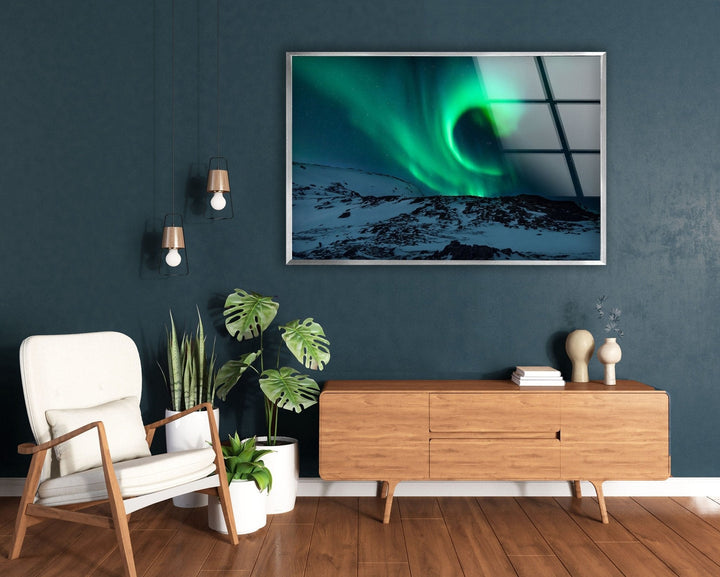 Aurora Borealis Glass Wall Art custom glass photo prints, large glass prints