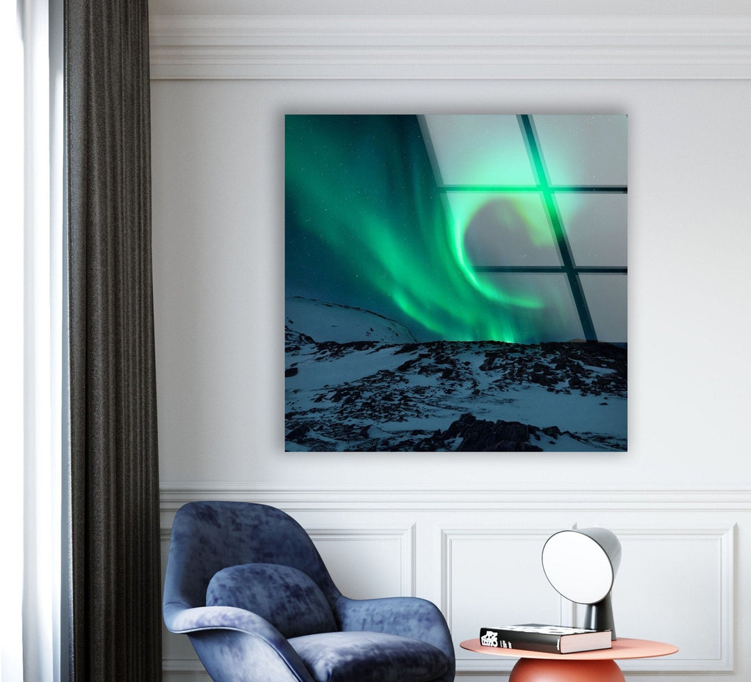 Aurora Borealis Glass Wall Art large glass photo prints, glass wall photos