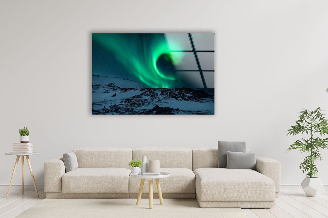 Aurora Borealis Glass Wall Art custom glass pictures, glass art prints