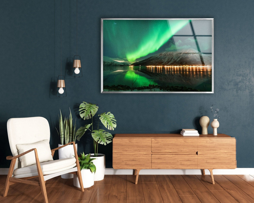 Aurora Borealis Green Glass Wall Art art glass wall art, glass wall art pictures