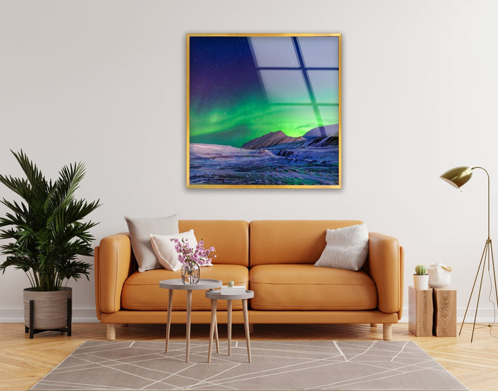 Aurora Borealis Neon Glass Wall Art glass photo prints, glass picture prints