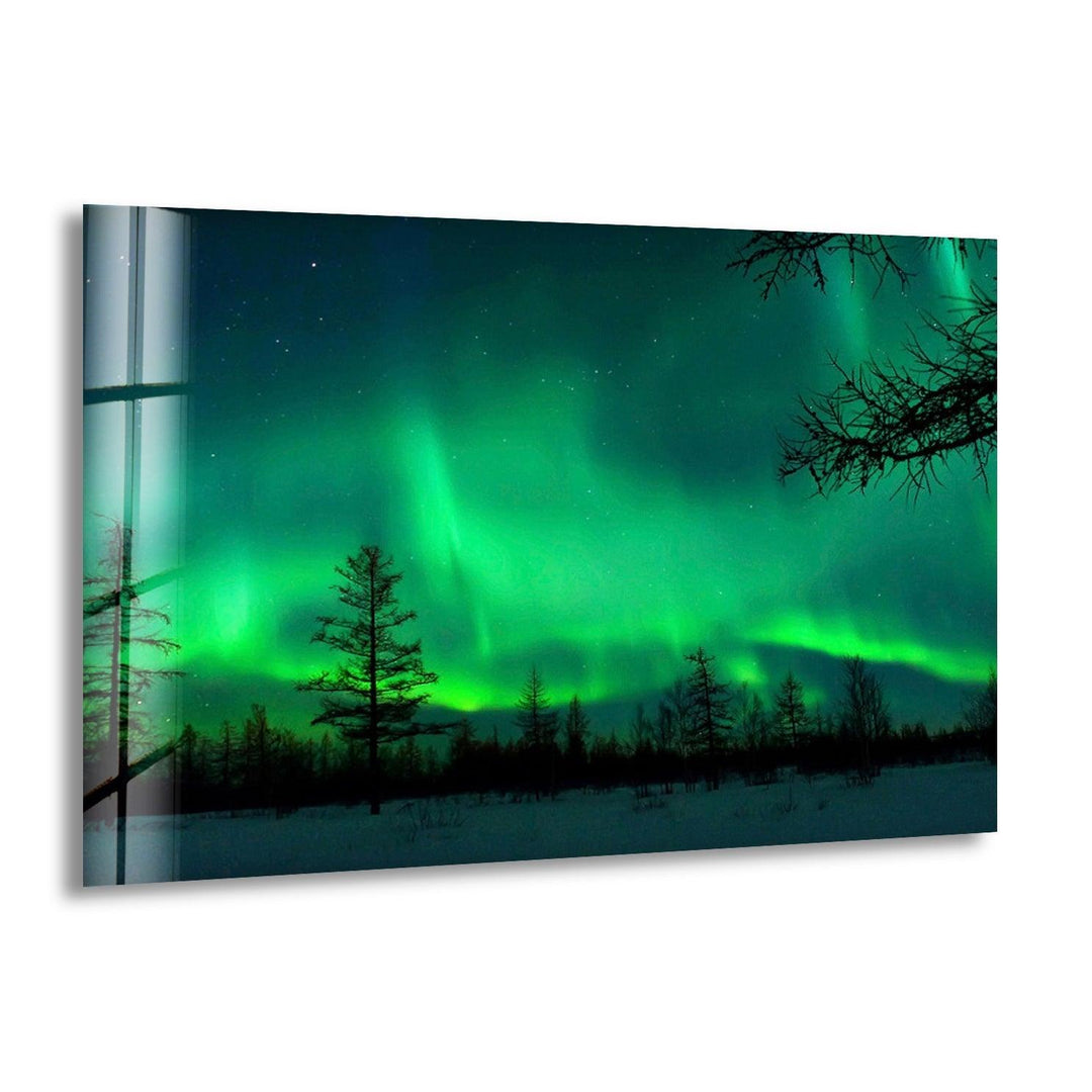 Aurora Lights Neon Glass Wall Art custom glass pictures, glass art prints