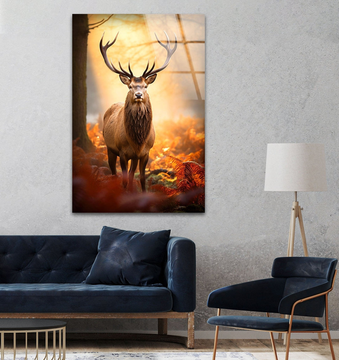 Autumn Deer Glass Wall Art glass image printing, glass prints from photos
