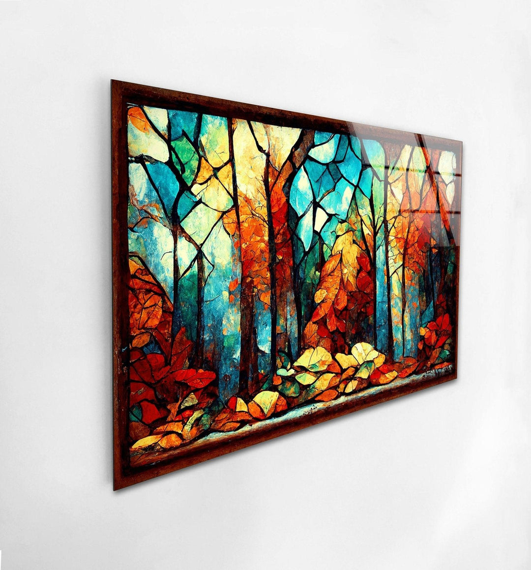 Autumn Forest Stained Glass Wall Art art glass wall art, glass wall art pictures