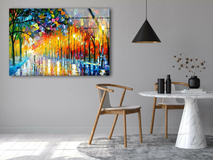 Autumn Oil Painting  Glass Wall Art