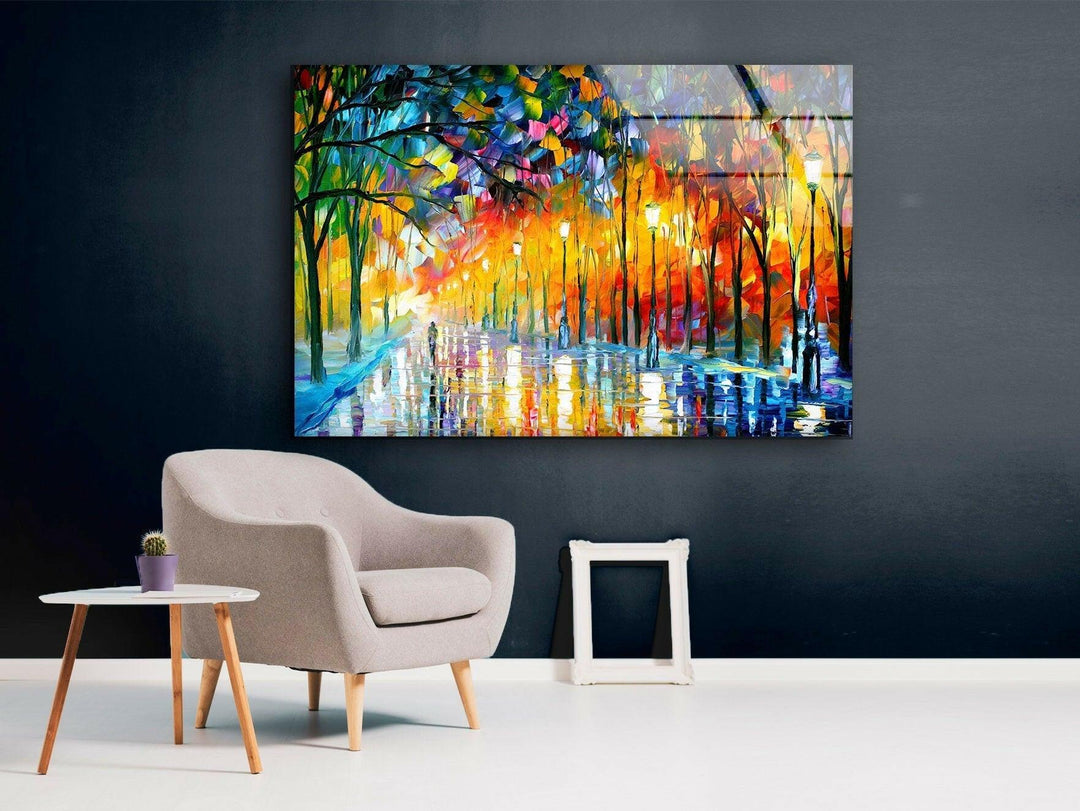 Autumn Oil Painting  Glass Wall Art