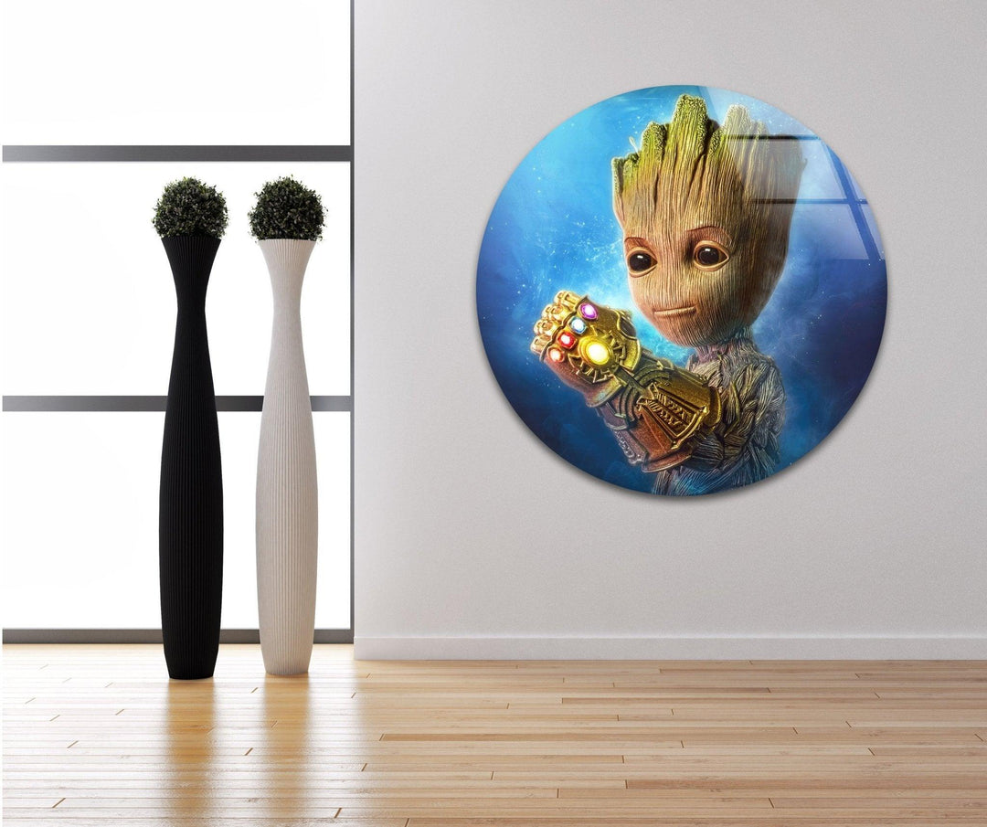 Avengers Baby Groot Glass Wall Art