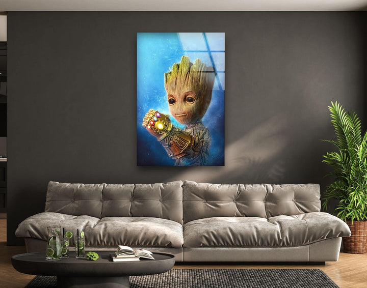 Avengers Baby Groot Glass Wall Art