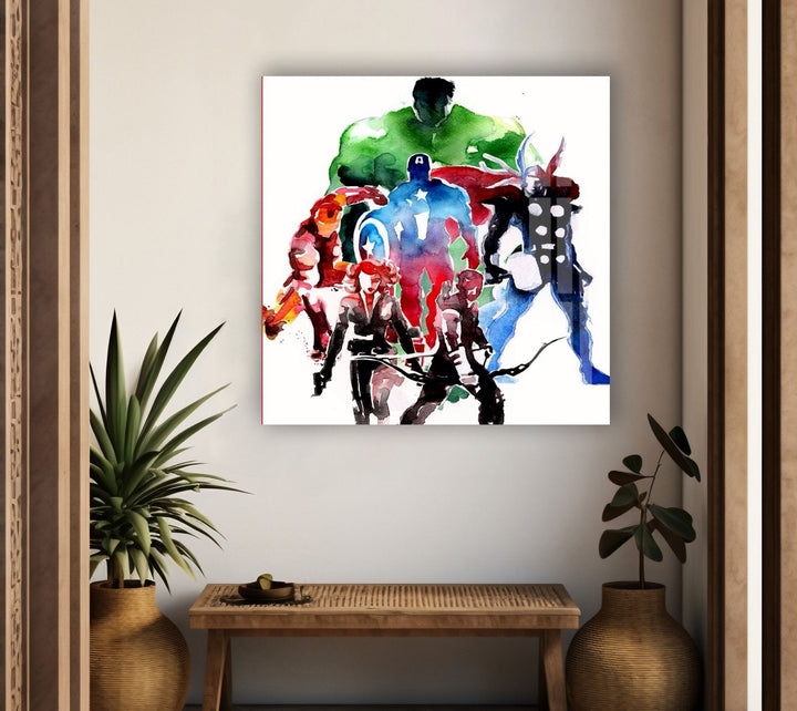 Avengers Oil Painting Glass Wall Art glass photo prints, glass picture prints
