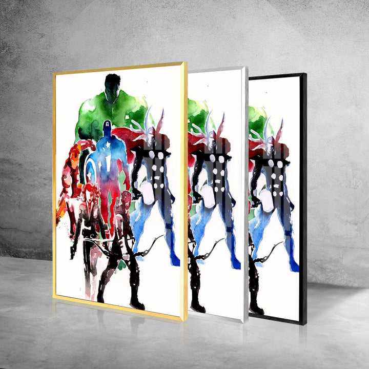 Avengers Oil Painting Glass Wall Art large glass photo prints, glass wall photos
