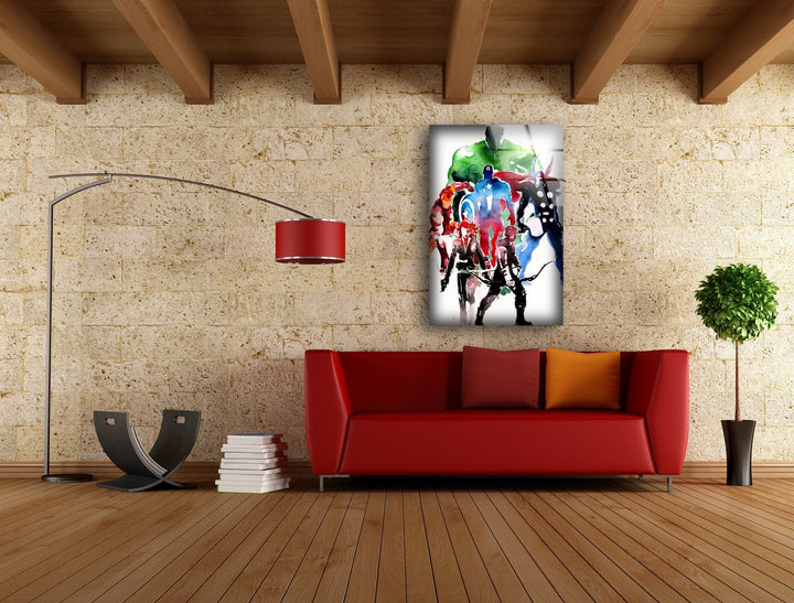 Avengers Oil Painting Glass Wall Art custom glass pictures, glass art prints
