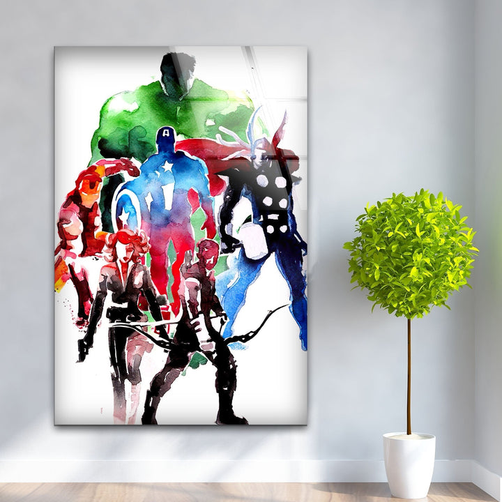 Avengers Oil Painting Glass Wall Art art glass wall art, glass wall art pictures
