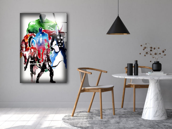 Avengers Oil Painting Glass Wall Art glass pictures for Wall, glass prints wall art
