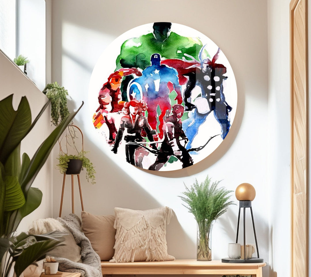 Avengers Oil Painting Glass Wall Art glass image printing, glass prints from photos
