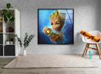 Avengers Baby Groot Glass Wall Art