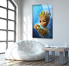 Avengers Baby Groot Glass Wall Art