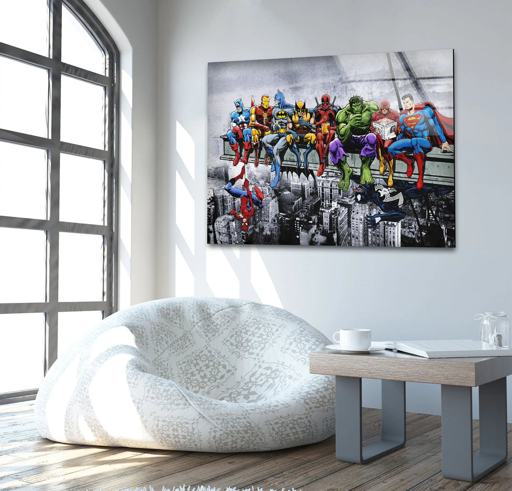 SuperHeroes Glass Wall Art glass photo prints, glass picture prints
