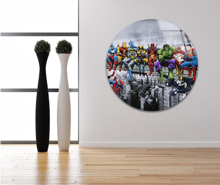 SuperHeroes Glass Wall Art custom glass photo prints, large glass prints
