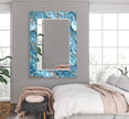 Blue Marble Tempered Glass Wall Mirror