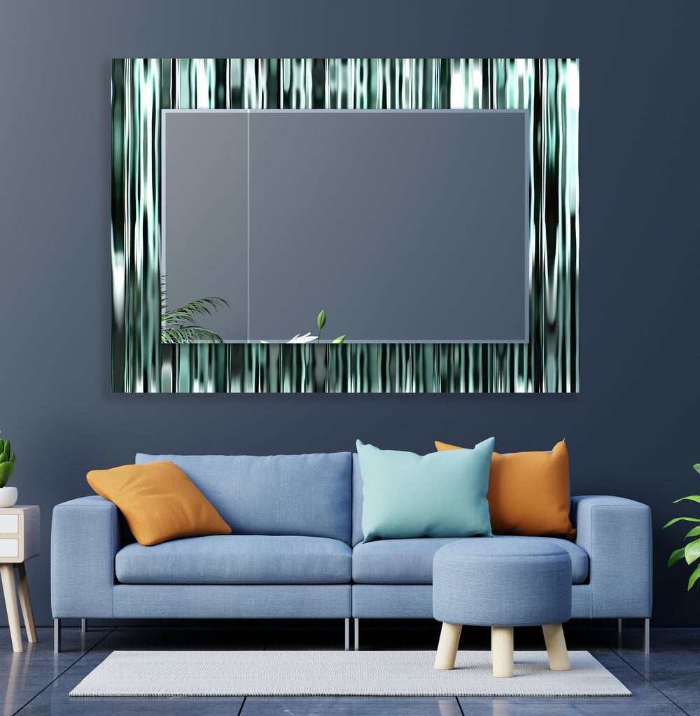 Green Reflective Lines Wall Mirror modern mirror
