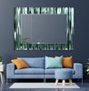 Green Reflective Lines Tempered Glass Wall Mirror