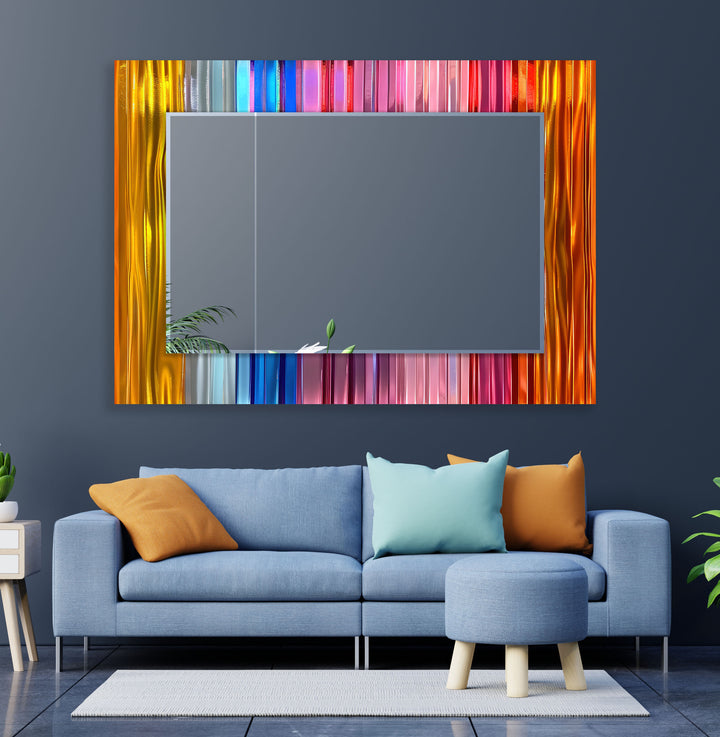 Colorful Lines Wall Mirror Entryway Wall Mirror
