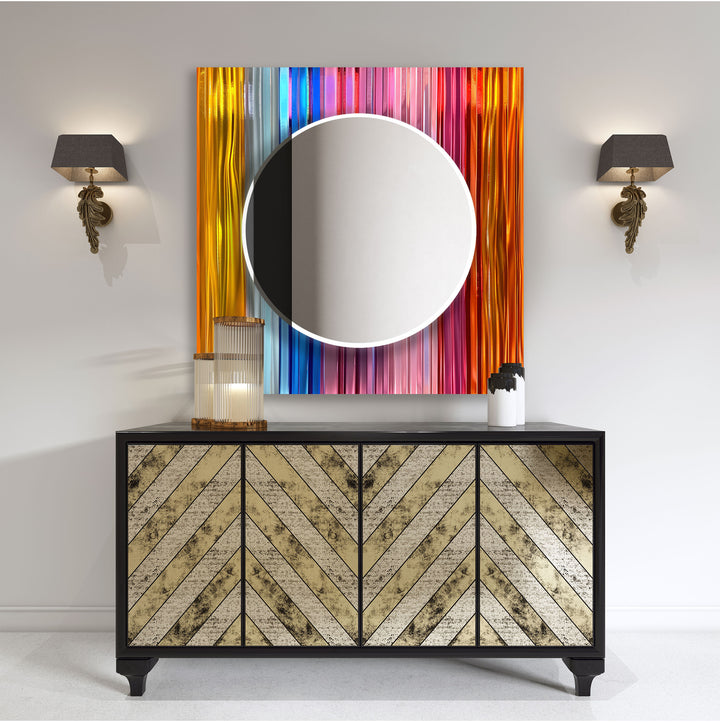 Colorful Lines Wall Mirror Blue Wall Mirror
