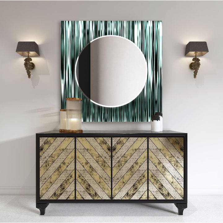 Green Reflective Lines Wall Mirror big wall mirror
