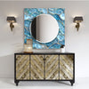 Blue Marble Tempered Glass Wall Mirror