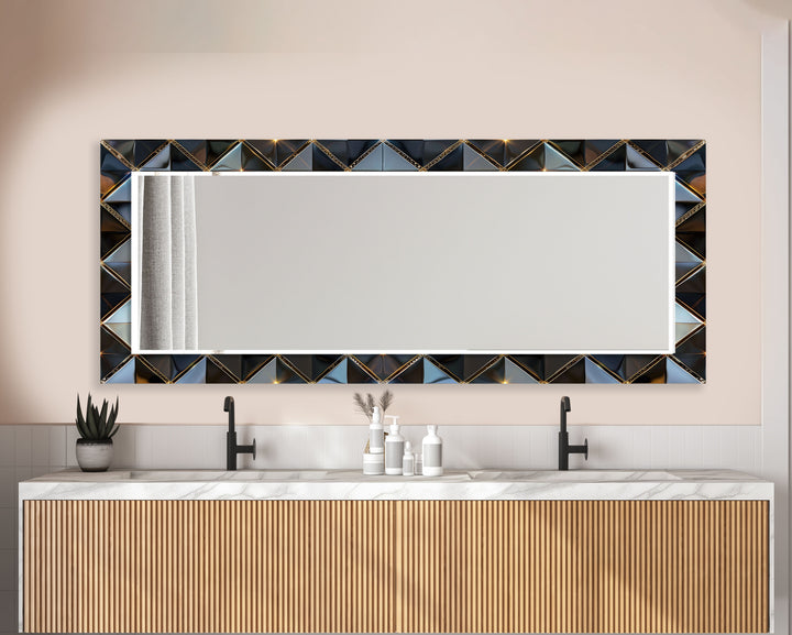 Black Geometric Design Wall Mirror Dining Room Mirror
