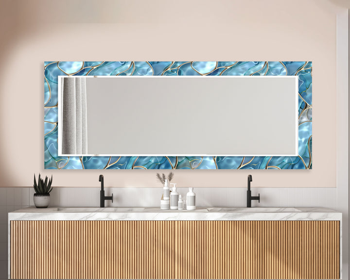 Blue Marble Sea View Wall Mirror Dining Room Wall Mirror
