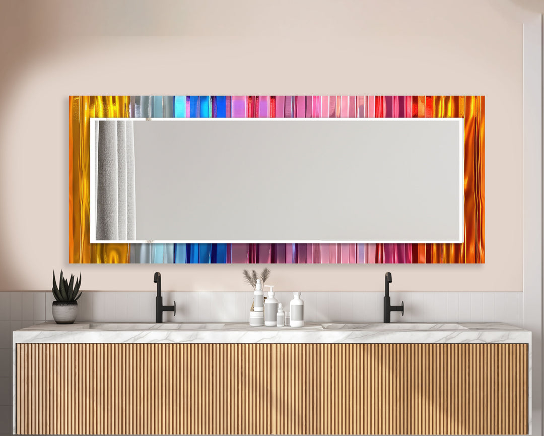 Colorful Lines Wall Mirror Green Wall Mirror
