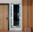 Blue Marble Tempered Glass Wall Mirror