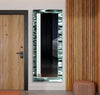 Green Reflective Lines Tempered Glass Wall Mirror