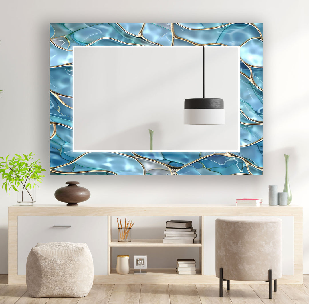 Blue Marble Sea View Wall Mirror Dining Room Wall Mirror
