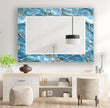 Blue Marble Tempered Glass Wall Mirror