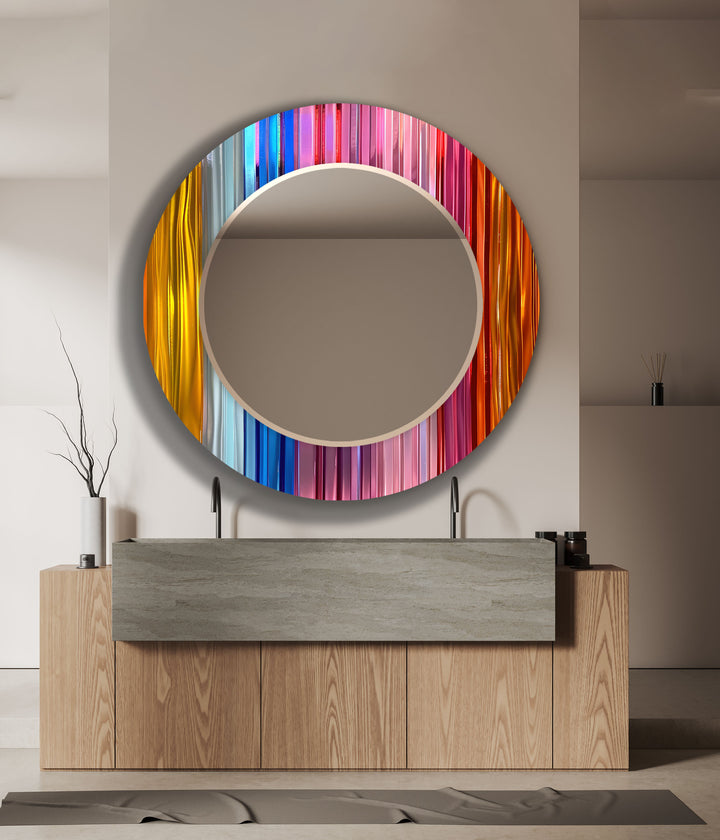 Colorful Lines Wall Mirror Mosaic Wall Mirror
