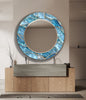 Blue Marble Tempered Glass Wall Mirror