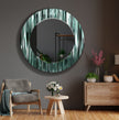 Green Reflective Lines Tempered Glass Wall Mirror