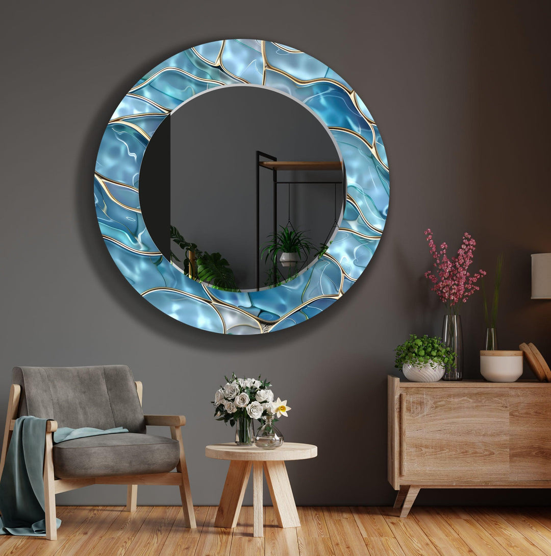 Blue Marble Sea View Wall Mirror Square Wall Mirror
