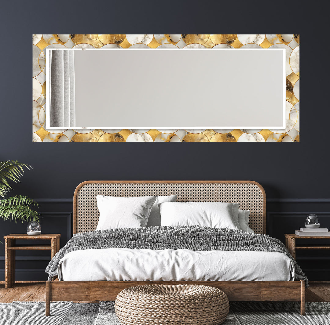 Gray and Gold Circles Wall Mirror Huge Wall Mirror
