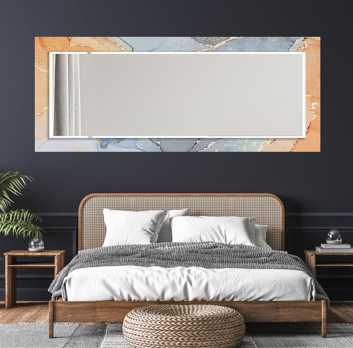 Marble Orange and Grey Wall Mirrors