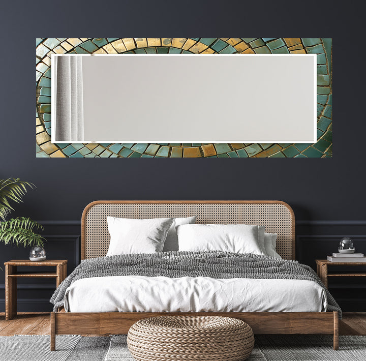 Green and Yellow Mosaic Wall Mirrors