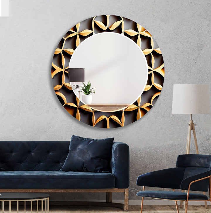 Black & Gold Abstract Wall Mirror Abstract Wall Mirror
