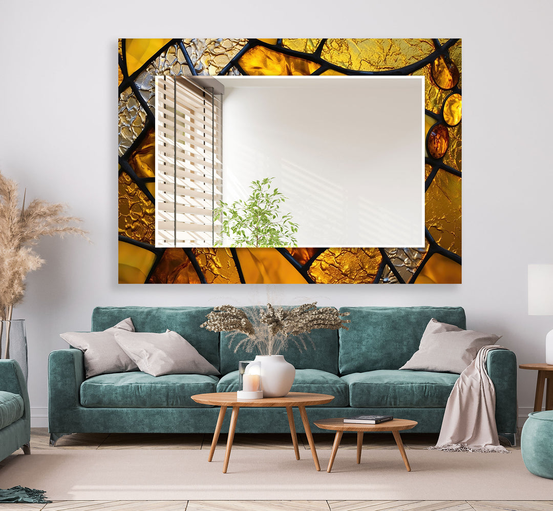 Gold Stained Wall Mirror Large Mirror
