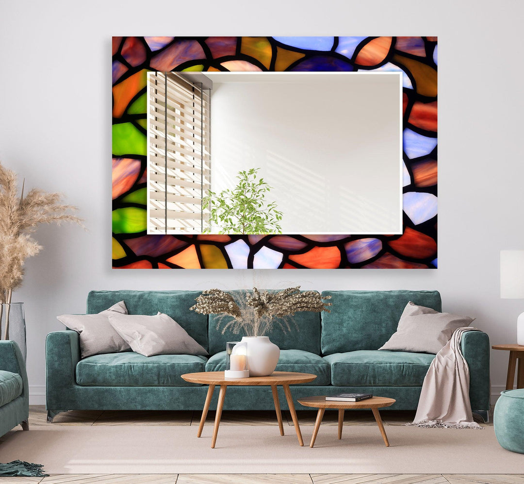 Colored Stones Wall Mirrors Small Wall Mirror
