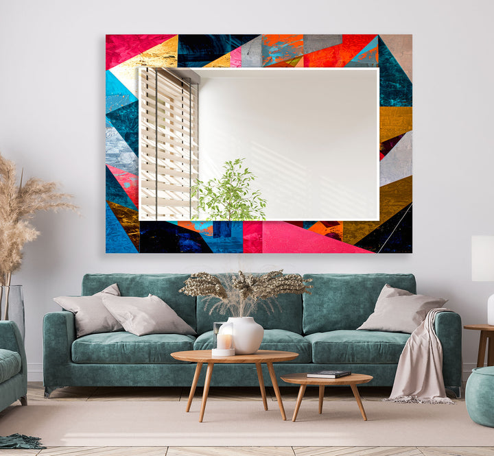 Colorful Geometric Shapes Wall Mirror Decorative Wall Mirror
