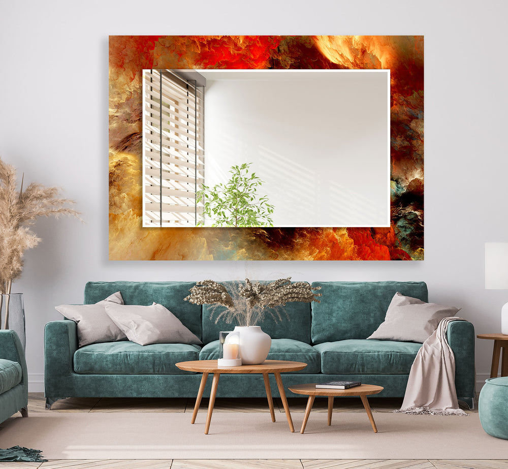 Red and Orange Abstract Wall Mirror biggest wall mirror
